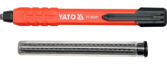 Ołówek stolarski YATO YT-69281 umożliwia precyzyjne oznaczenia na budowie.